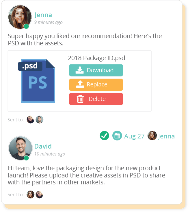 With Sharelov, your feedback is streamlined per creative asset, which makes it easier for teams to work together.